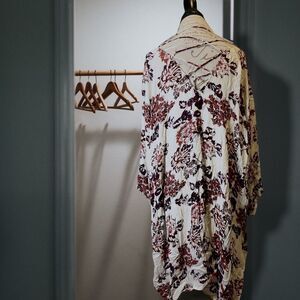 Krazy Kat elegant light weight floral open back flared sleeve open cardigan